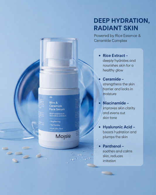 Rice & Ceramide Face Serum - Deep Hydration, Brightening & De-Tanning Serum | 50ml