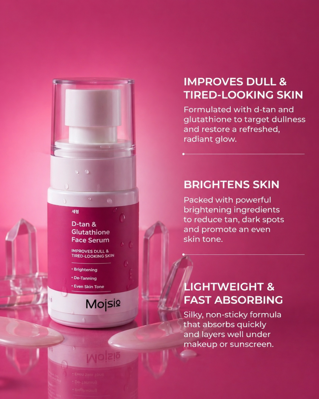 D-tan & Glutathione Face Serum - Brightening Anti-Aging Serum for Dull   Moisio