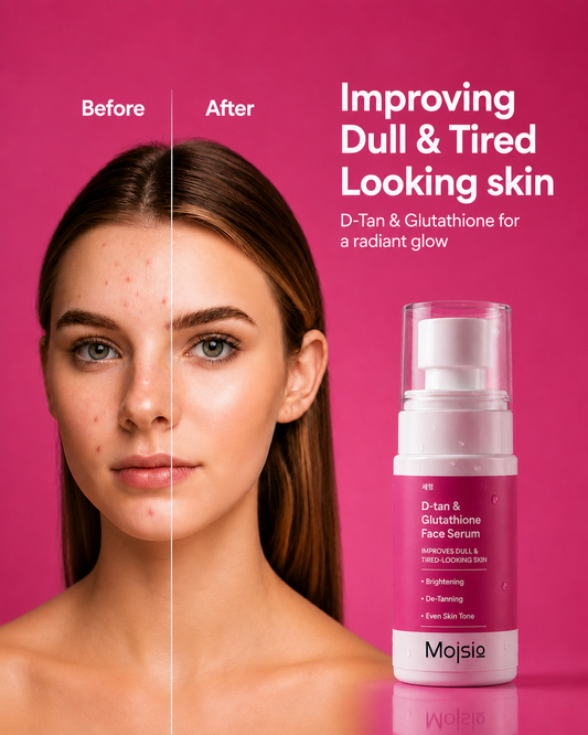 D-Tan & 8% Glutathione Face Serum - Brightening Anti-Aging Serum for Dull & Tired Skin