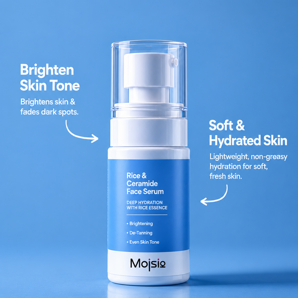 10% Rice & Ceramide Face Serum - Deep Hydration, Brightening & De-Tanning Serum | 50ml