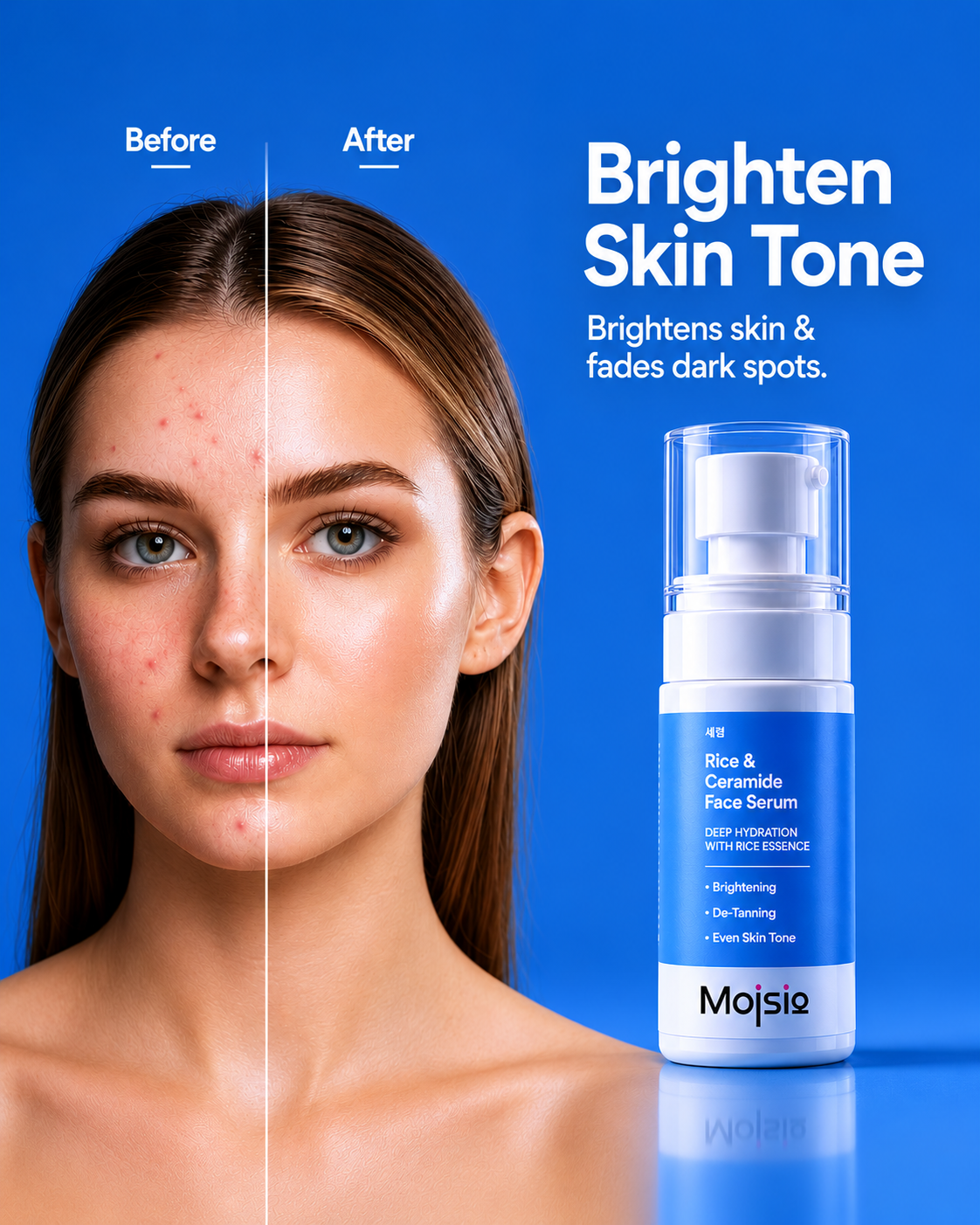 10% Rice & Ceramide Face Serum - Deep Hydration, Brightening & De-Tanning Serum | 50ml