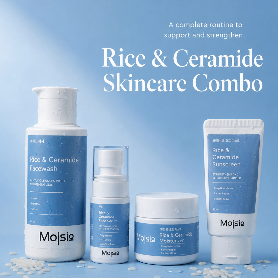 Rice & Ceramide Skincare Combo – Complete Barrier Repair & Hydration Routine